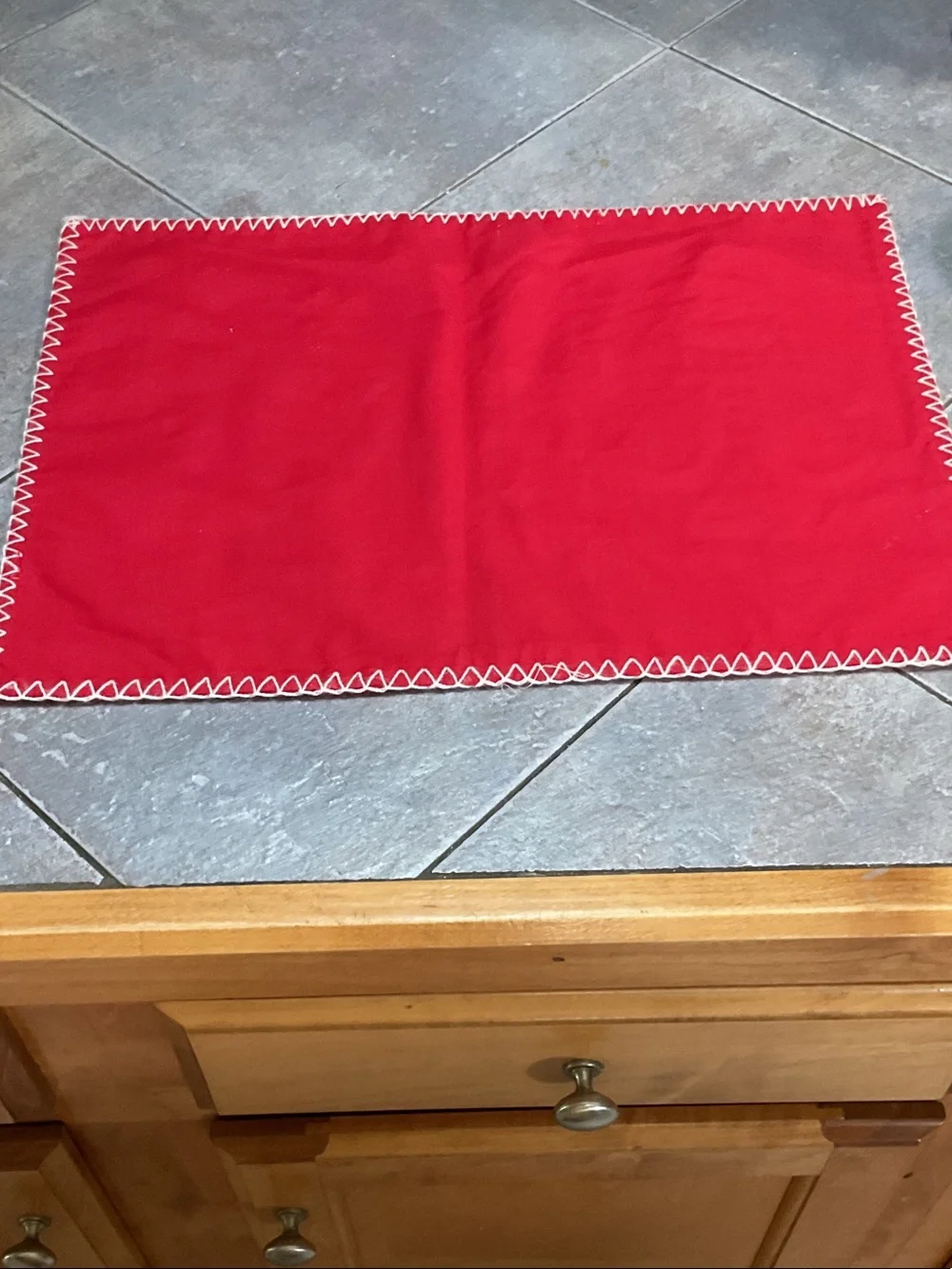 Red Santa Holiday placemats with Plaid Coat set of 4